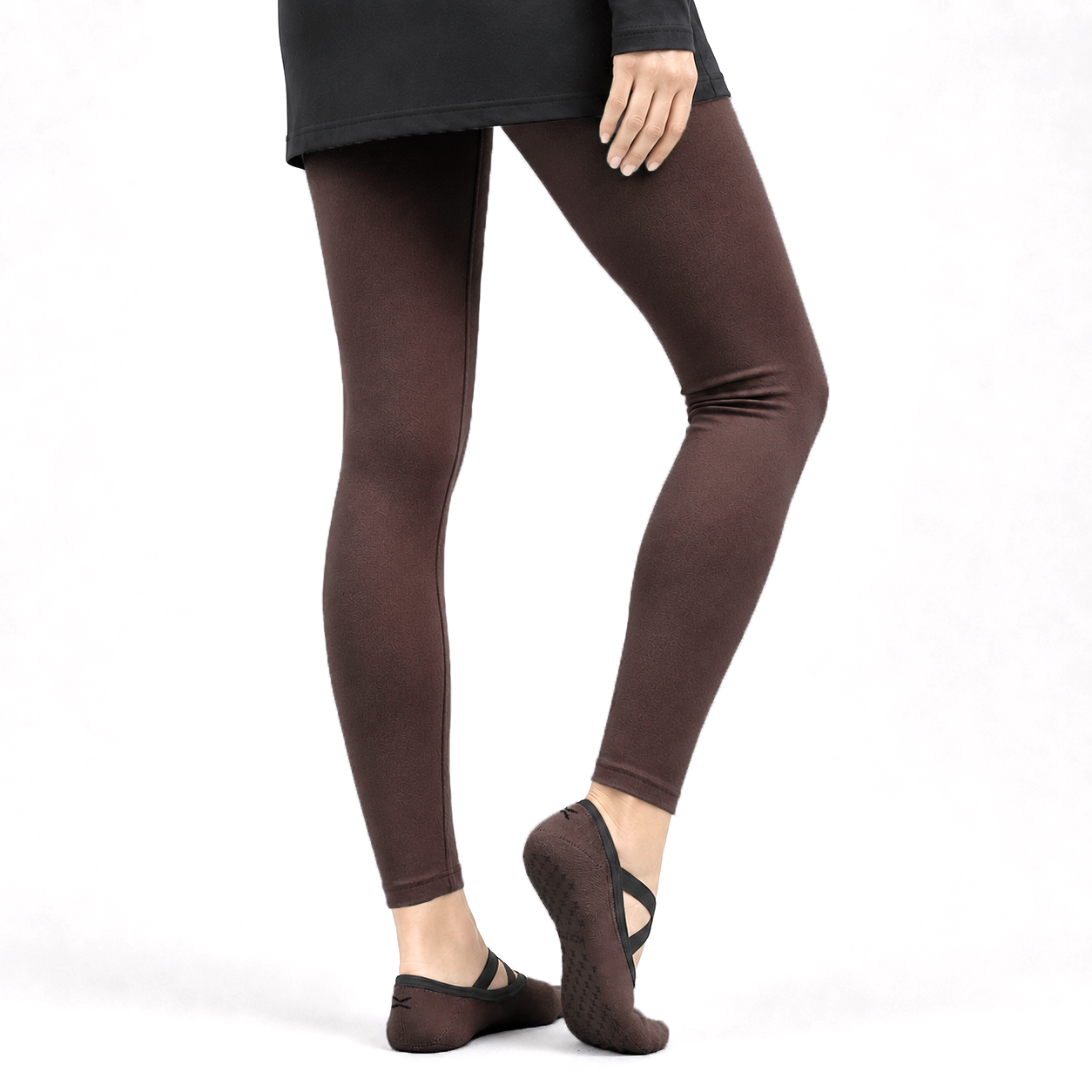 Women's Invisible Grip Socks - Brown