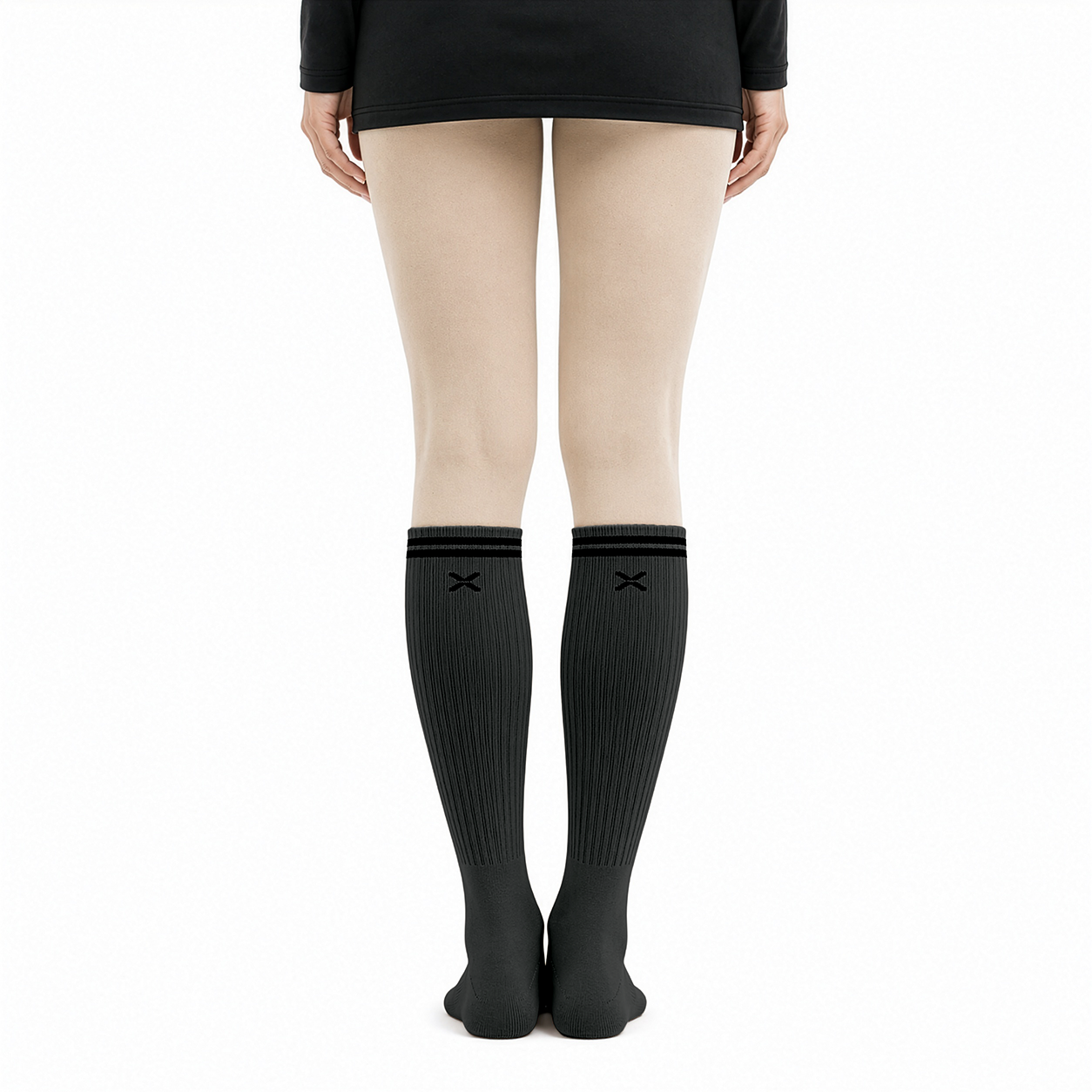 Women's Over-the-Calf Grip Socks - Gray