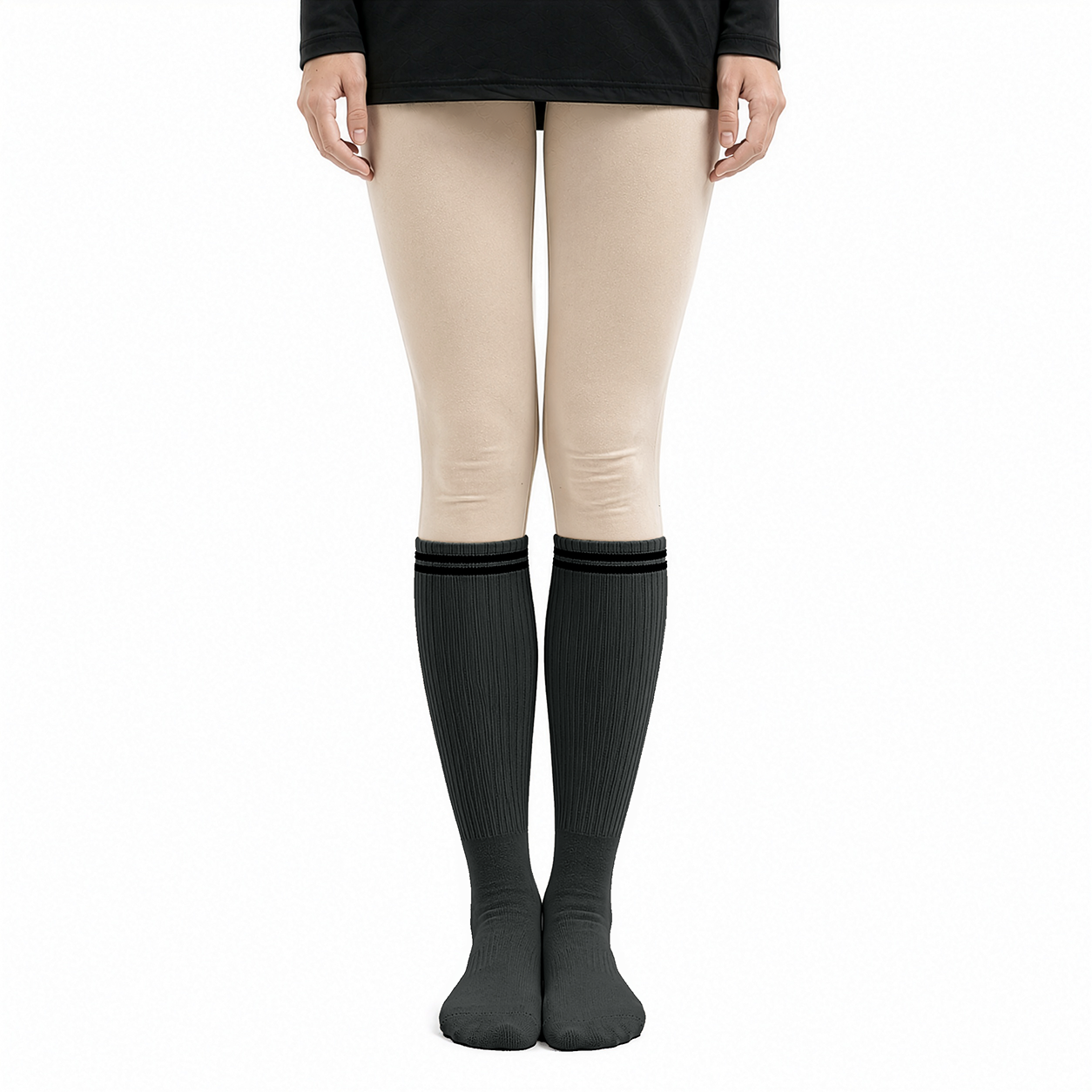 Women's Over-the-Calf Grip Socks - Gray