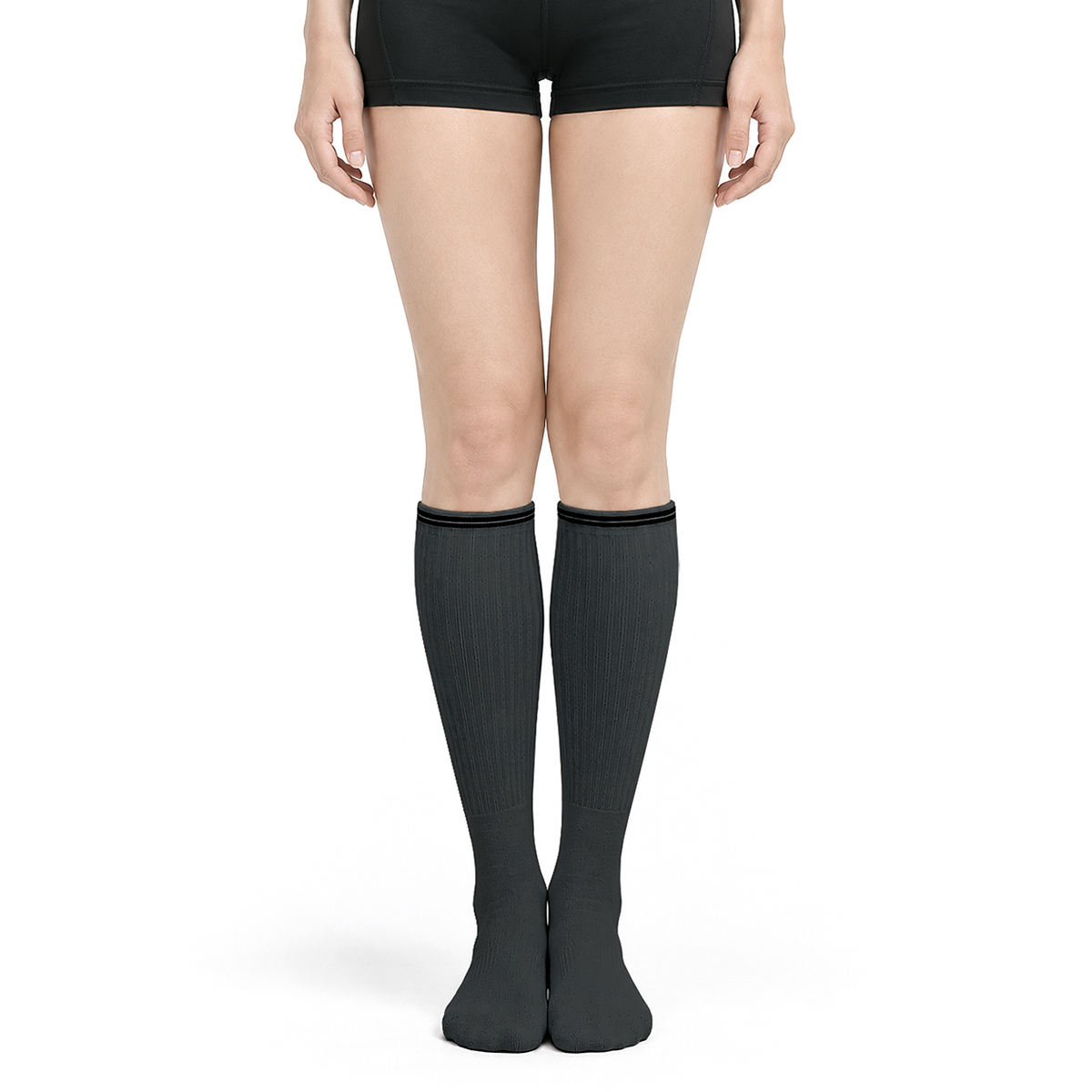 Women's Over-the-Calf Grip Socks - Gray